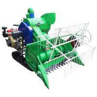 Small Paddy Rice Harvest Machine Crawler Diesel Powered Rice Harvester